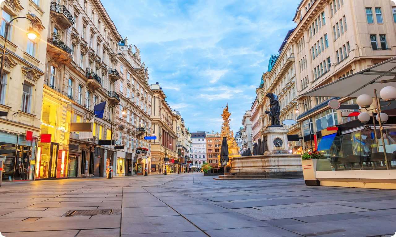 Грабен-стрит - это место, где можно почувствовать атмосферу старинной Европы и насладиться культурными и торговыми достопримечательностями Вены. Здесь можно найти множество магазинов, кафе и ресторанов, а также прогуляться по живописным фонтанам и растительным композициям.